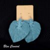 grandes boucles d'oreilles macramé bleu canard