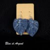 petites boucles d'oreilles macramé bleu et argent