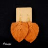 grandes boucles d'oreilles macramé orange