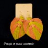 grandes boucles d'oreilles macramé orange et jaune