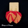 grandes boucles d'oreilles macramé rouge et orange