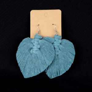 boucles d'oreilles macramé feuille