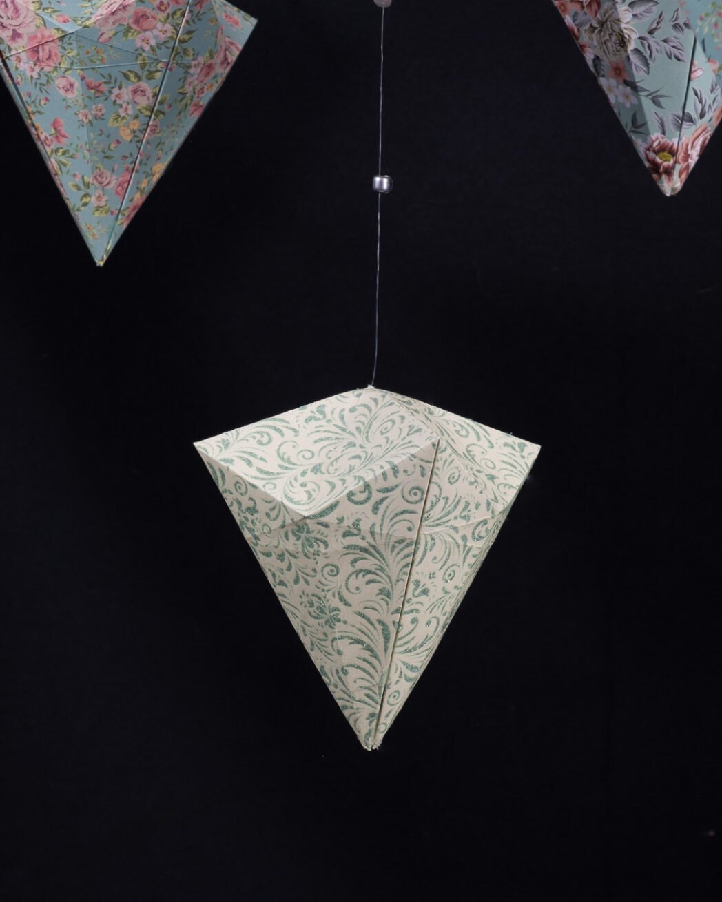Mobile origami Diamant élégance florale