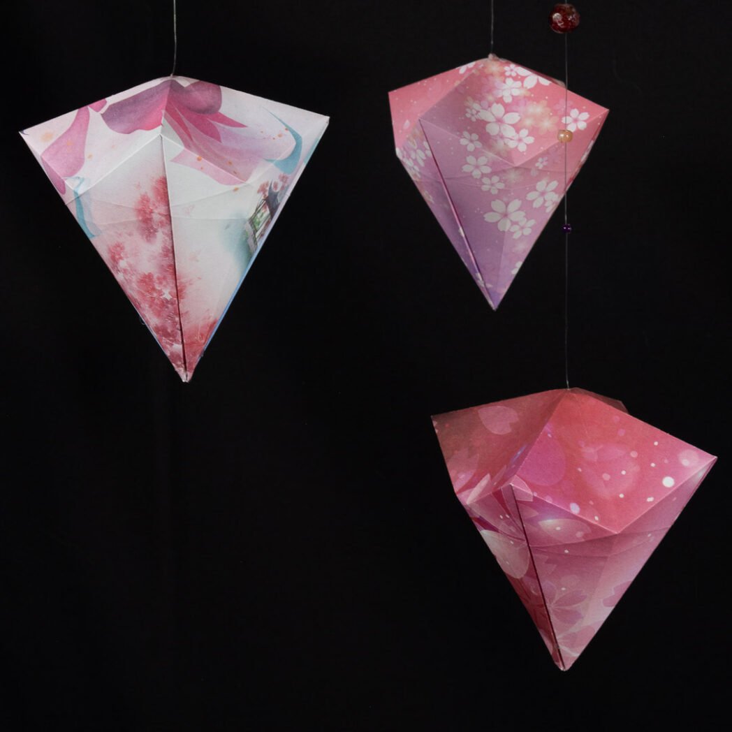Mobile origami Diamant papier japonais