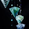 Mobile origami Diamant bleu