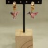 Boucles d'oreilles origami en forme de colibris couleur rose